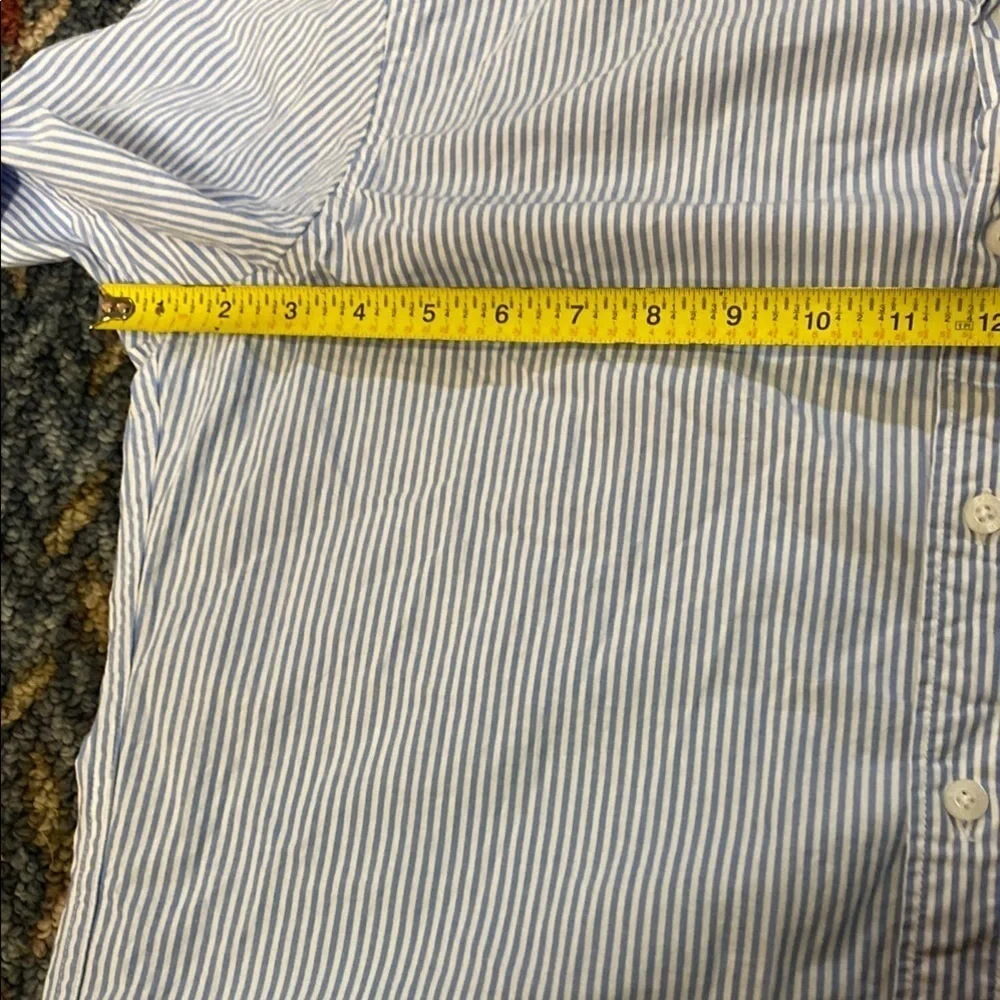 J. Crew Slim Size L Blue and White Casual Button Down Shirt Preppy Career